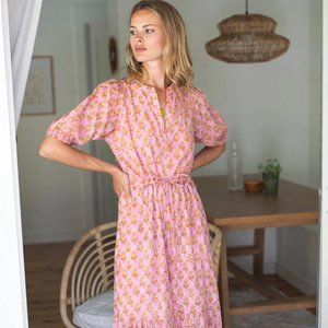 Emerson Fry Lucy Dress- Little Marigolds Pink Organic- XS